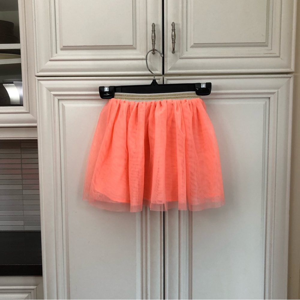 H&M bright orange girls tulle lined skirt
